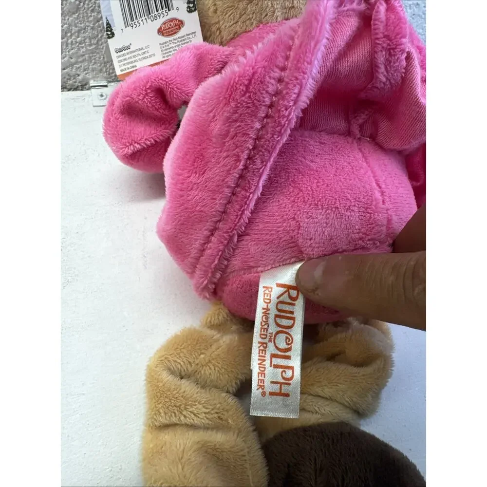 (244)Rudolph the Red-Nosed Reindeer Dog Toy Plush Squeaky Set – New With Tags